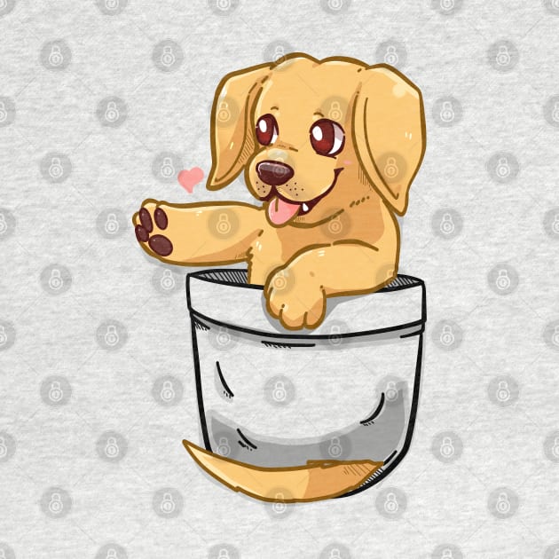 Pocket Cute Golden Labrador Dog by TechraPockets